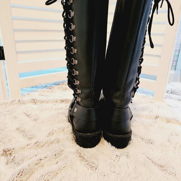 MILWAUKEE LEATHERBLACK LACE UP MOTORCYCLE BOOTS SIZE 6.5 - Picture 7 of 13